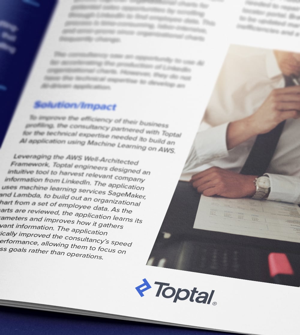 Business consultancy deploys machine learning in AWS to drive efficiency.