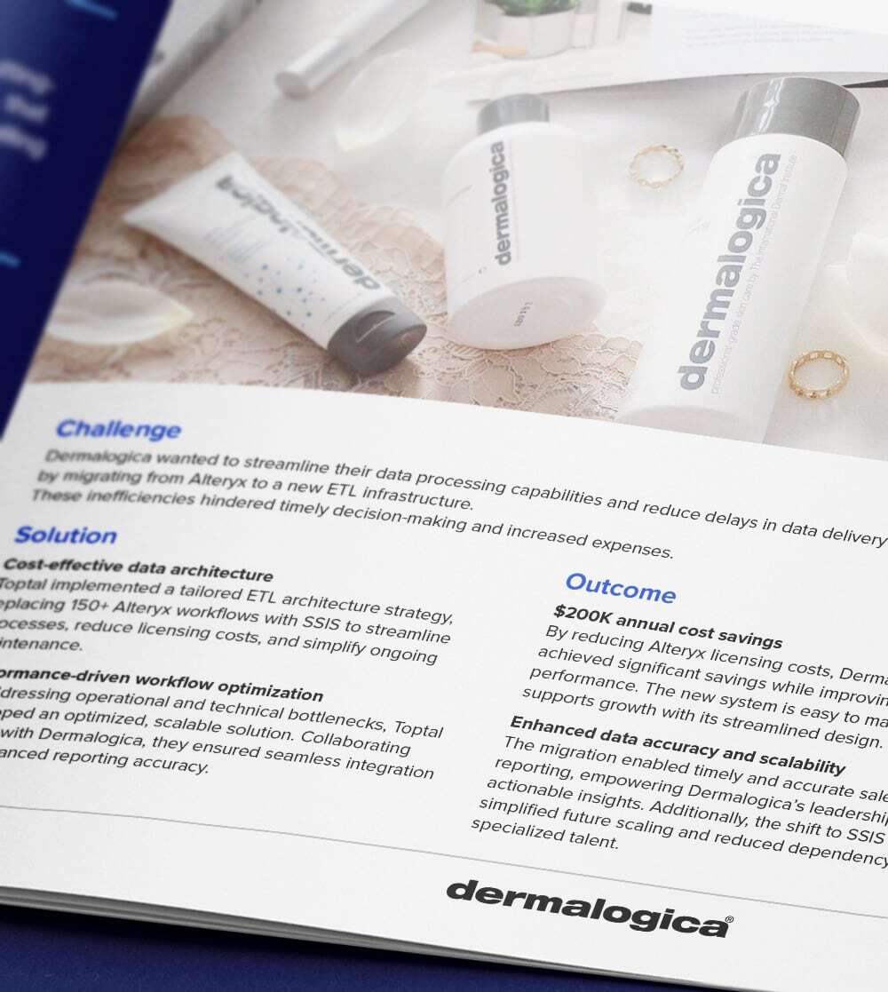 Toptal helps Dermalogica save $200K annually by migrating ETL workflows.
