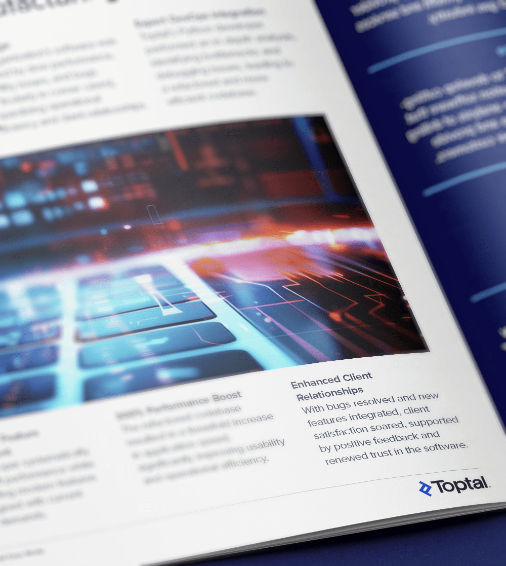 Toptal rebuilds crucial automation software for an industrial manufacturing company.