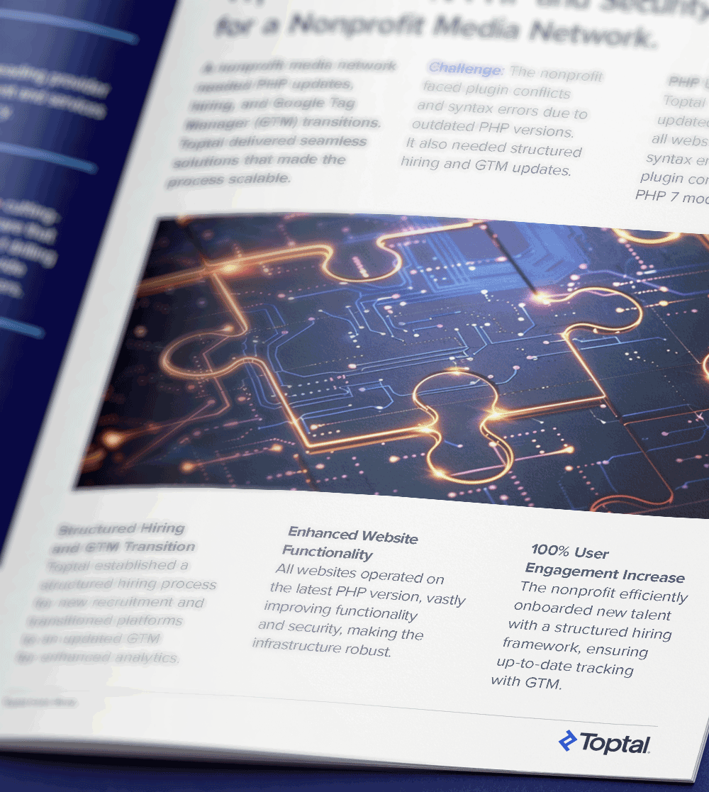 Toptal enhances PHP-based infrastructure and security for a nonprofit media network.