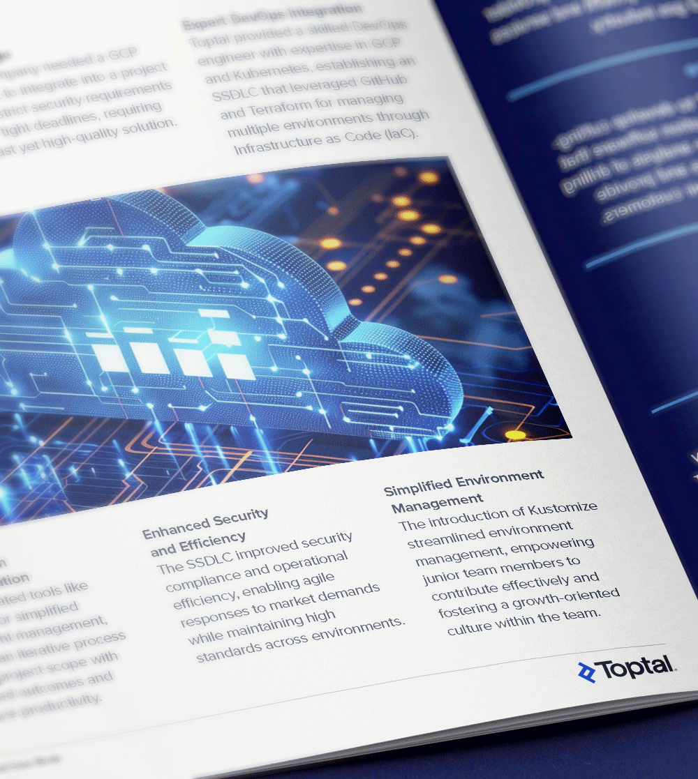 Toptal enhances leading consumer products company’s security with SSDLC integration.