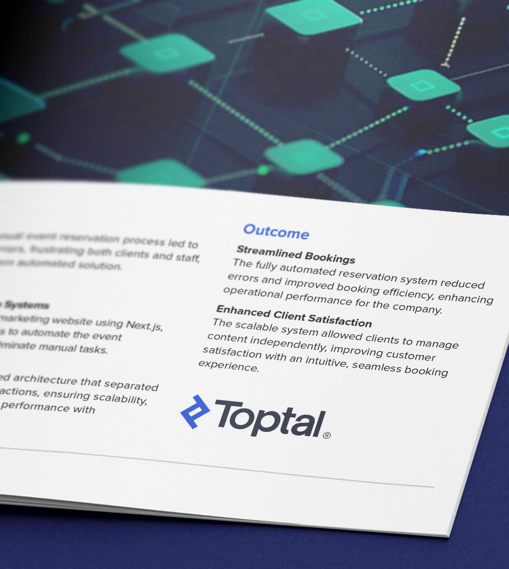 Toptal’s Next.js developers help entertainment company automate and modernize event reservations.