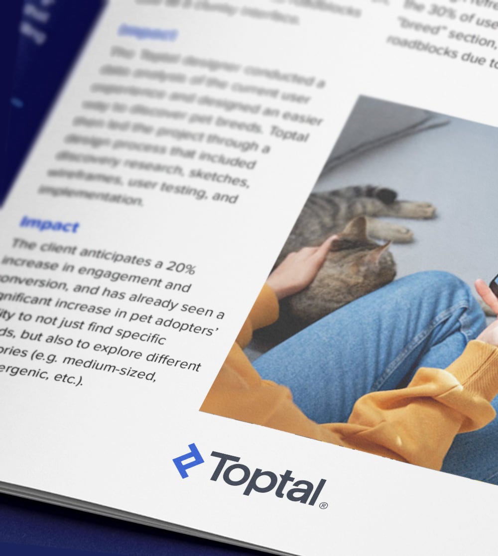 Toptal boosts engagement for leading pet finder app.