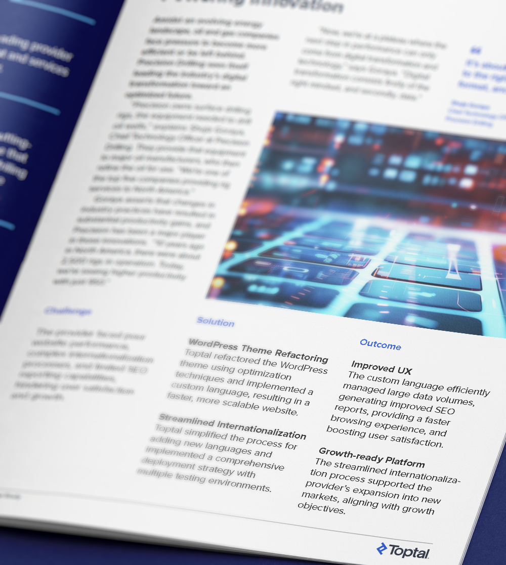 Toptal helps HR SaaS provider enhance website performance and streamline internationalization.