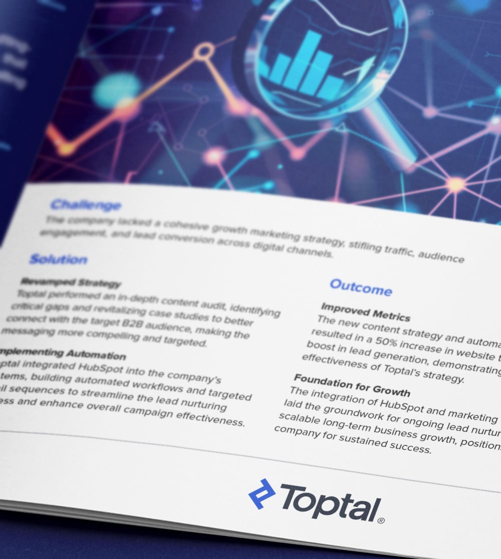 Toptal boosts lead generation by 35% for email marketing SaaS company.