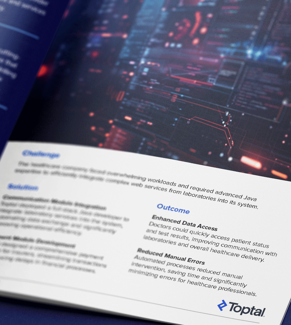 Toptal upgrades healthcare client’s communication and payment processes.