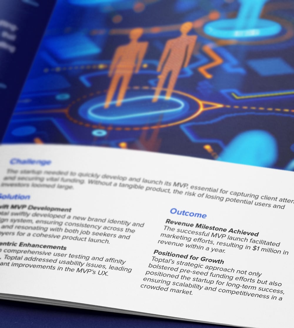 Toptal drives $1M revenue growth with swift MVP launch for job-seeker startup.