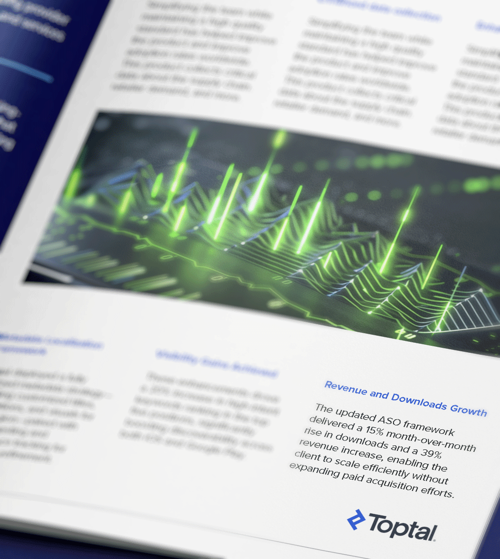 Toptal drives 39% revenue growth for fitness brand with app store optimization strategy.