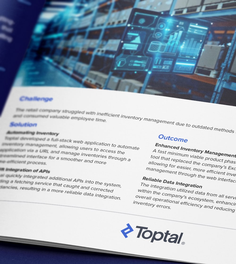 Toptal streamlines inventory management for a leading retail company.