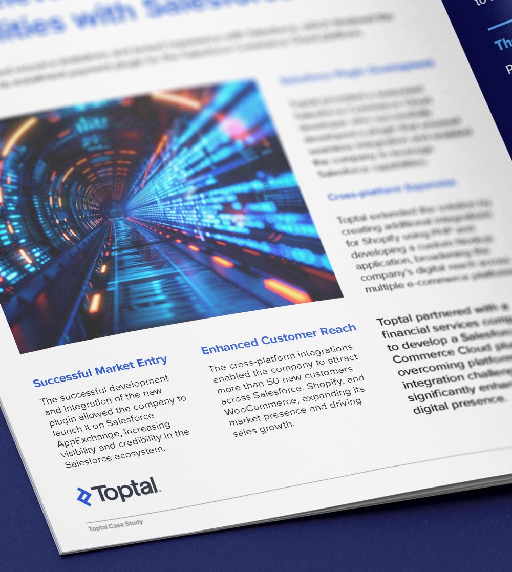 Toptal helps financial services provider expand WooCommerce and Salesforce Commerce Cloud capabilities.