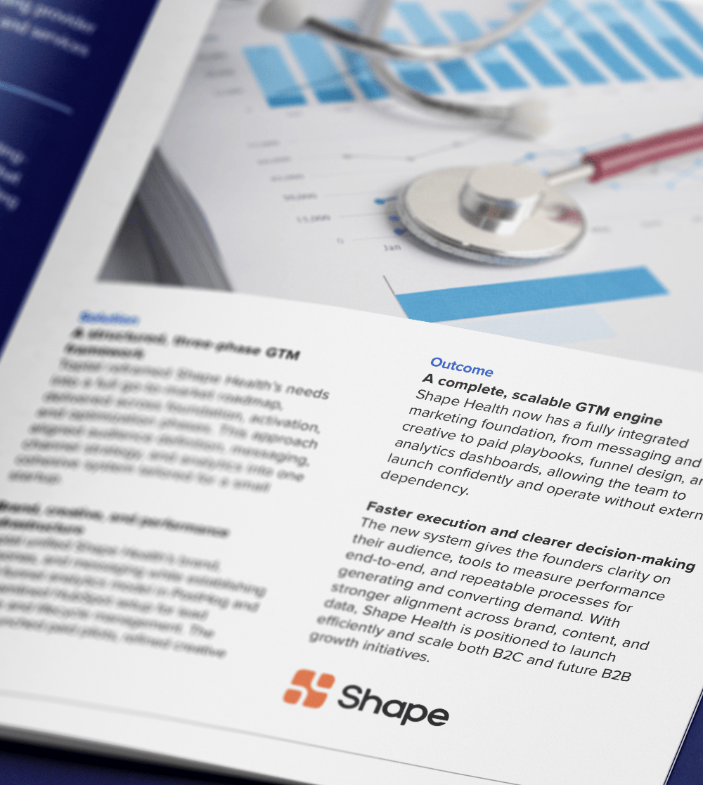 Toptal helps Shape Health build the revenue operations foundation for a scalable, go-to-market strategy.