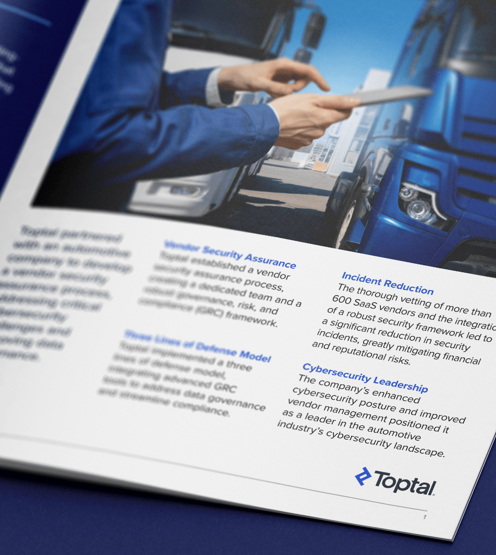 Toptal strengthens third-party threat visibility for a leading automotive company.