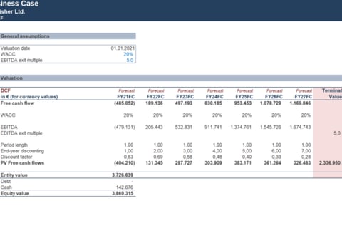 Business Case Calculation for a Digital Business Spin-off project