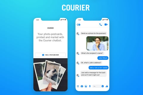 Courier – Chatbot for Creating and Mailing Custom Postcards, Worldwide project