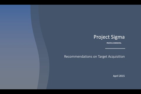 Project Sigma - Hospital Acquisition project