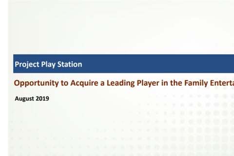 Pitch to a International Group for Acquisition of a Family Entertainment Player project