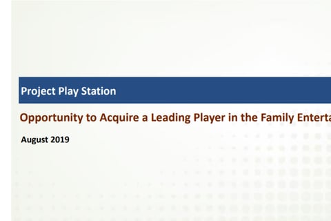 Pitch to a International Group for Acquisition of a Family Entertainment Player project