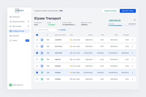 Finspot Web App for Factoring and Invoicing project