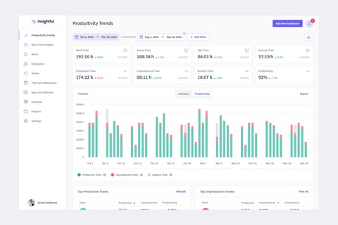 Insightful Web Platform for Productivity Analytics project