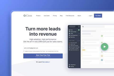 Close | Marketing Website project