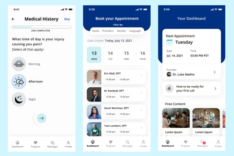 Physical Therapy New Patient Onboarding App project