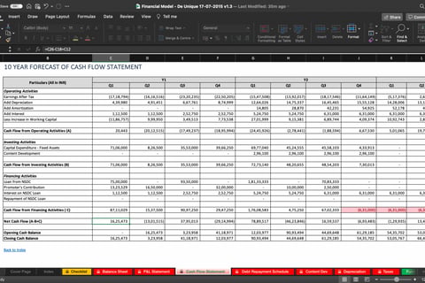 Project Financing 10-year Model project