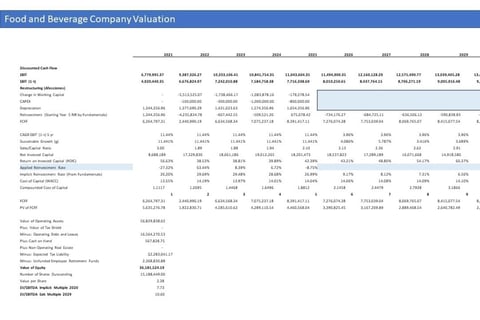 DCF Valuation of a Food and Beverage Company project