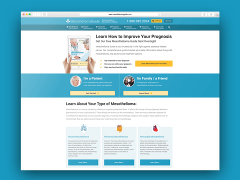 MesotheliomaGuide.com: Brand Concept, Print, and UI/UX Design project