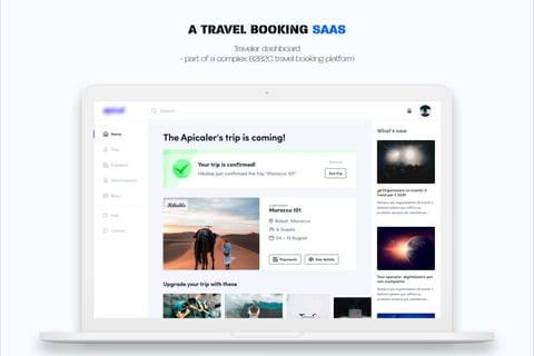 Traveler Dashboard for Travel-booking SaaS project