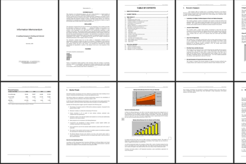 Information Memorandum Template(s) -- e.g., Leading Data Center Company project