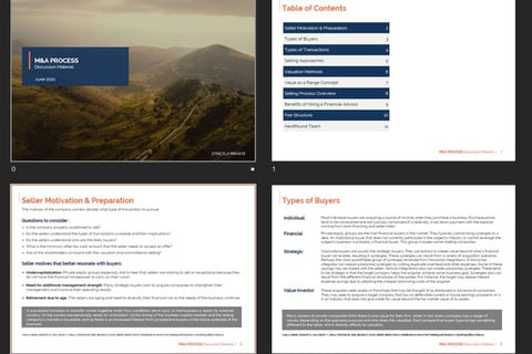 M&A Process: Sell-Side Discussion Material project