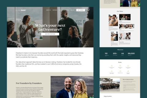 Landing Page | Clearbanc project