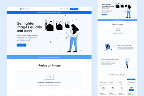 Landing Page | SaaS | Reduce Images project
