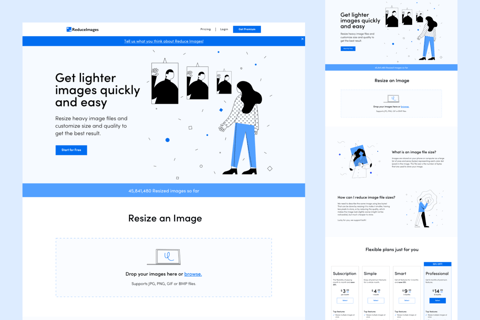 Landing Page | SaaS | Reduce Images project