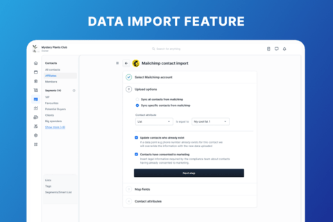 Data Import Feature for Marketing SaaS Web App project