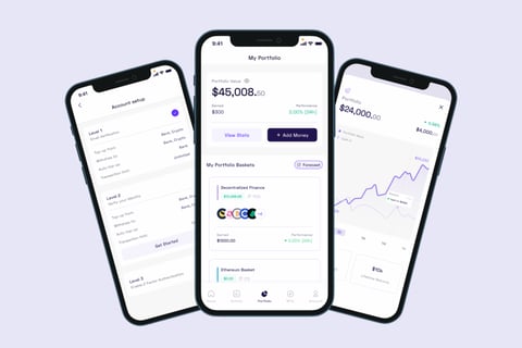 UI/UX Designer for a Blockchain Wealth Management Mobile App | KIWI Technologies project