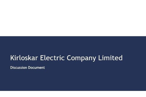 Fund Raising Exercise for an Electricals Component Manufacturing Company project