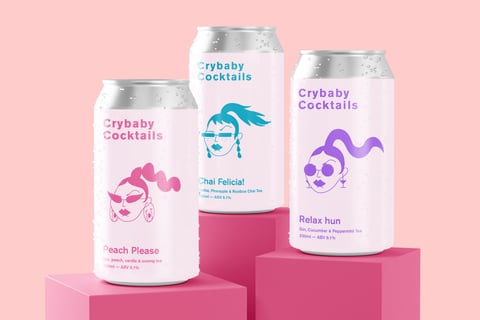 Branding and Packaging for Crybaby Cocktails project