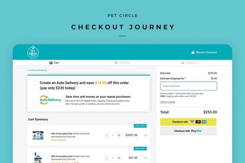 Auto-delivery Checkout Journey project