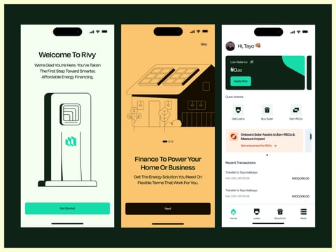 Rivy – Solar Financing Web & Mobile Product Design project