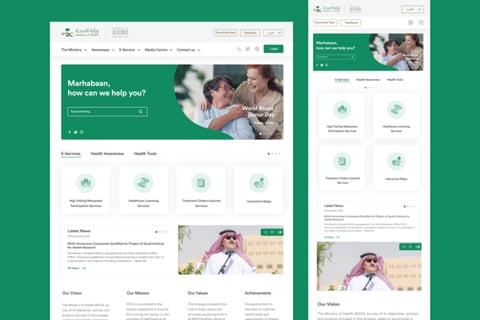 Website Redesign for the UAE Ministry of Health project