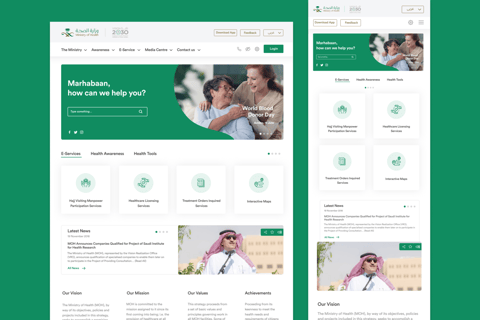 Website Redesign for the UAE Ministry of Health project