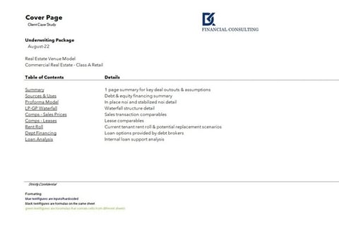 Commercial Real Estate — Class A Retail — Valuation and Waterfall project