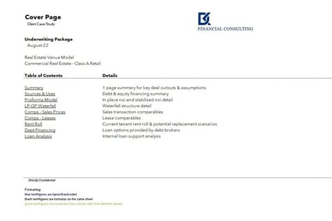 Commercial Real Estate — Class A Retail — Valuation and Waterfall project