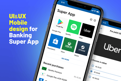 UI and UX Mobile Design for Banking Super App project
