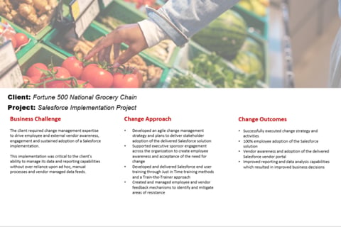 Salesforce Implementation for National Grocery Chain project