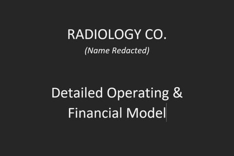 Financial Model for Radiology Company project