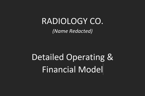 Financial Model for Radiology Company project