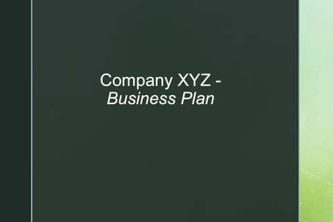 Business Plan Template project