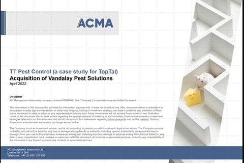 Pest Control Investment | Case Study project